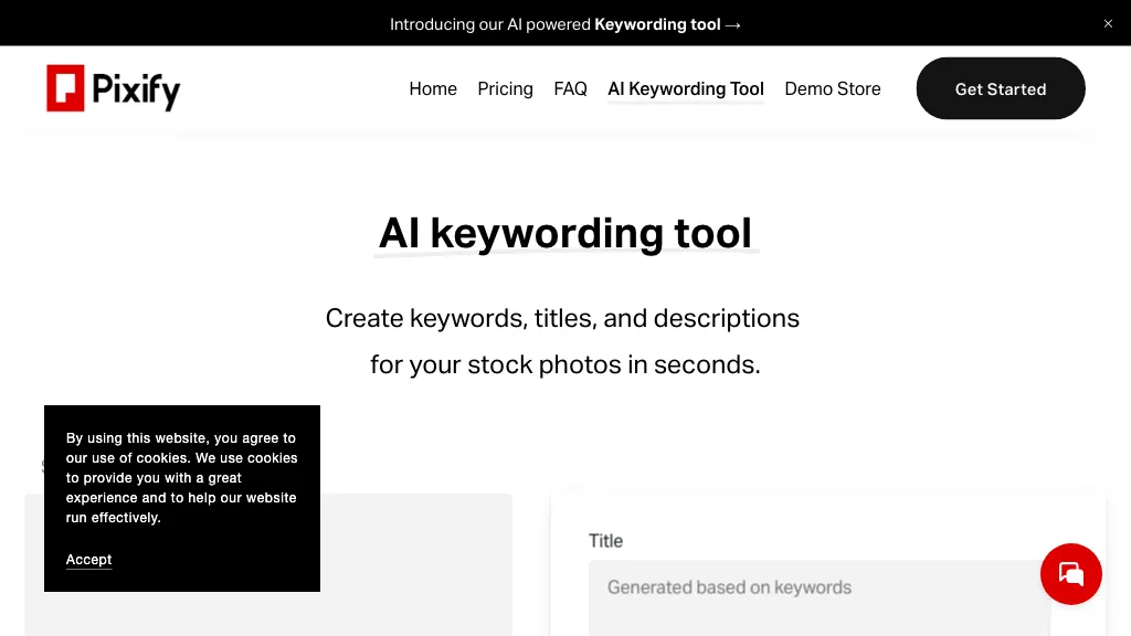 AI Keywording Tool website