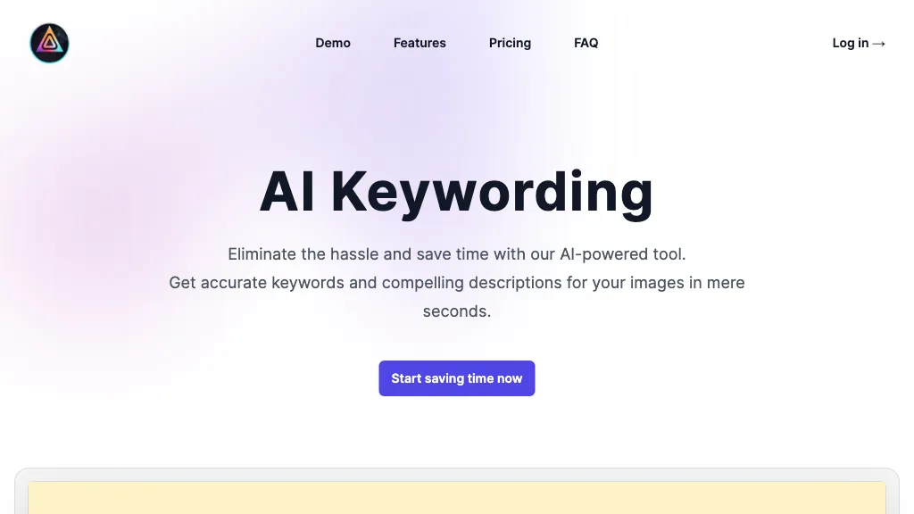 AI Keywording website