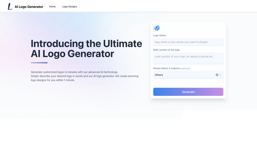 AI Logo Generator website