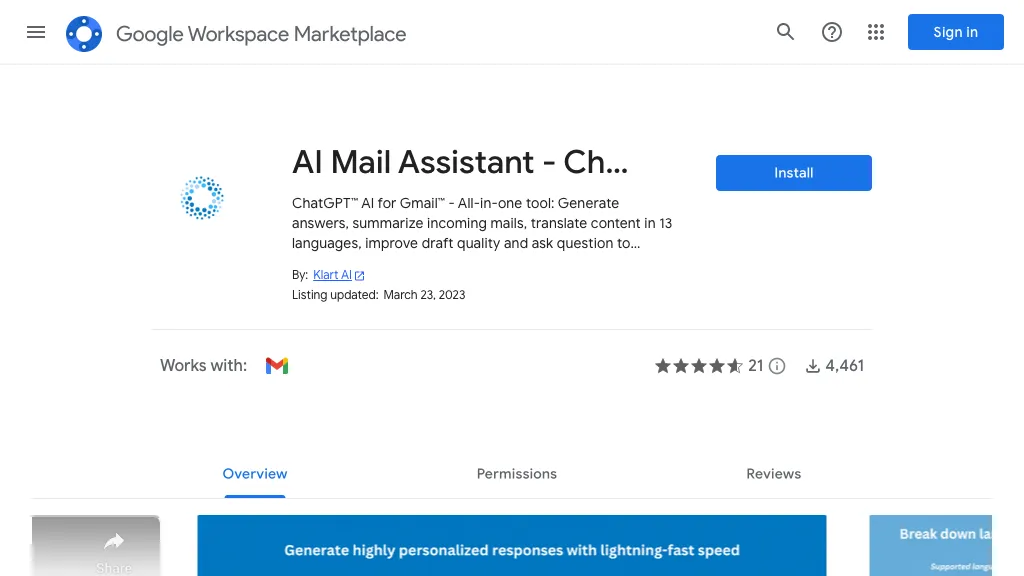 AI Mail Assistant website
