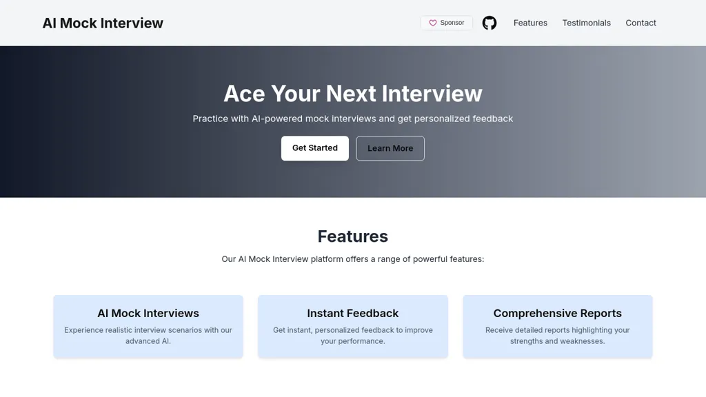 AI Mock Interview website