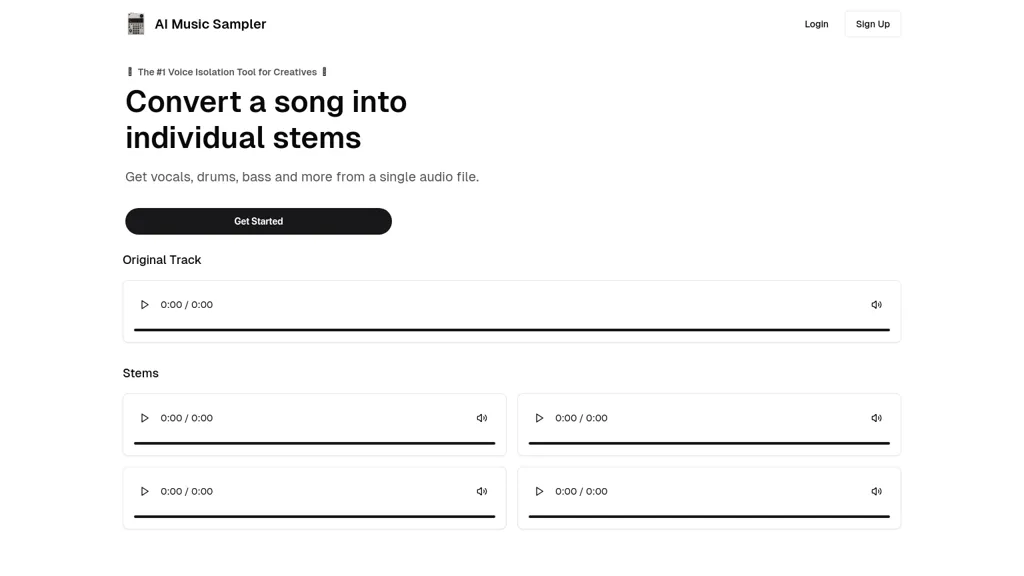 AI Music Sampler website