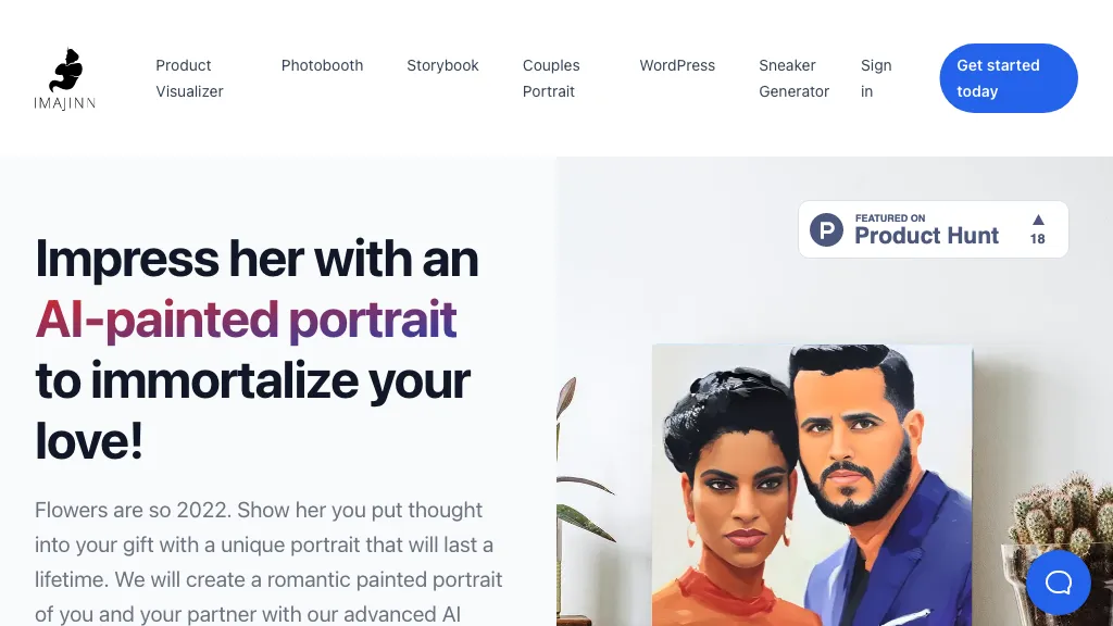 AI-Painted Romantic Printed Portraits website