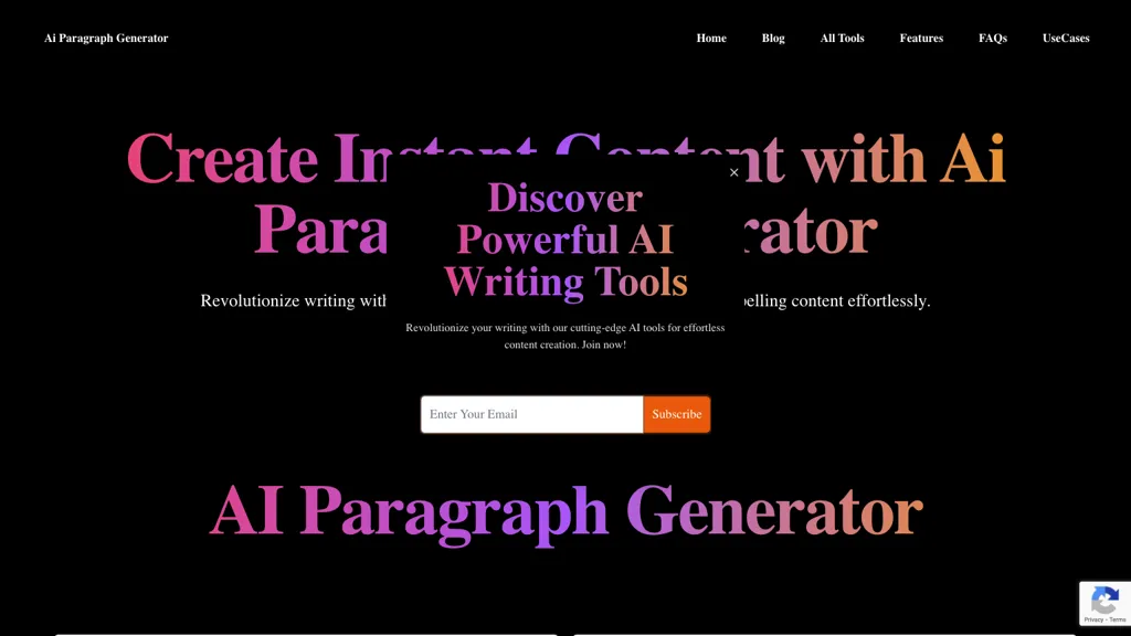 Ai Paragraph Generator website