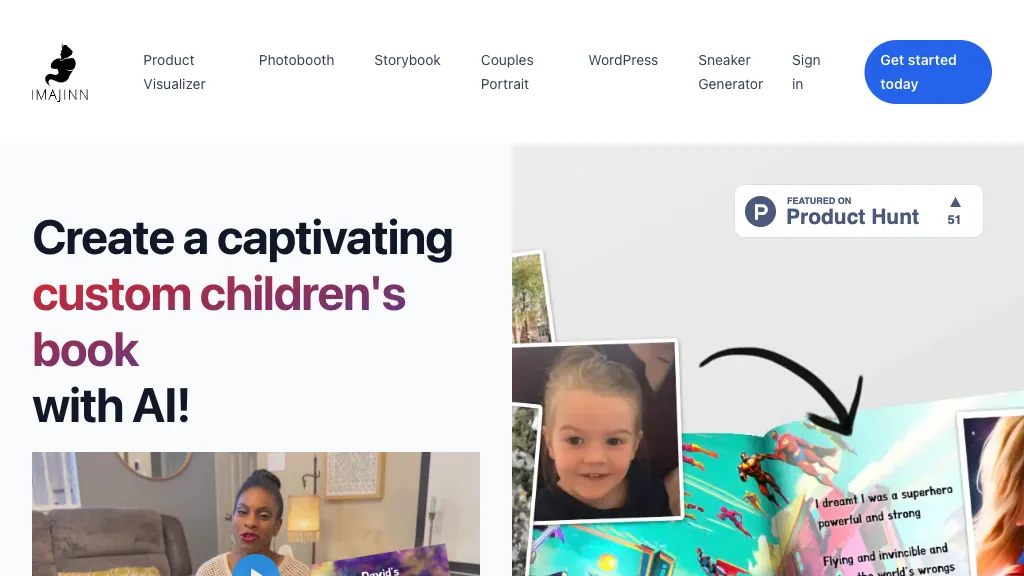 AI Personalized Children's Book website