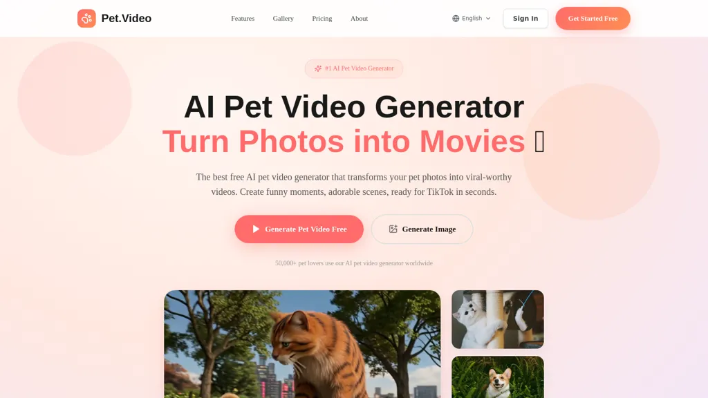 Pet.video AI tool screenshot