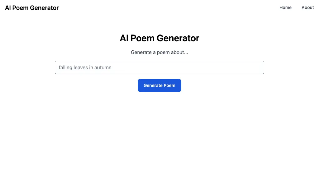 AI Poem Generator website