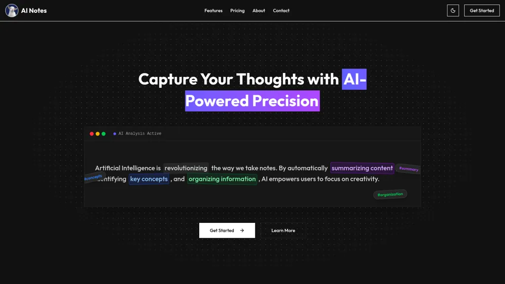 AI-Powered Notes Taker AI tool screenshot