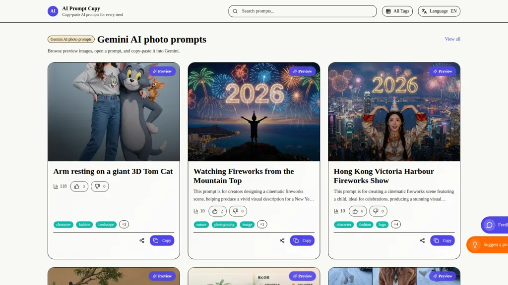 AI Prompt Copy AI tool screenshot