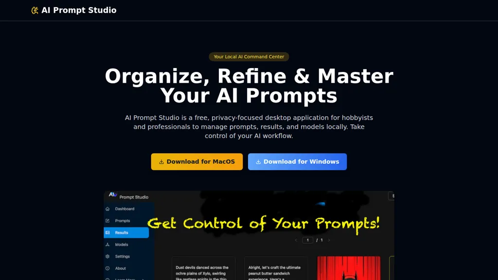 AI Prompt Studio AI tool screenshot