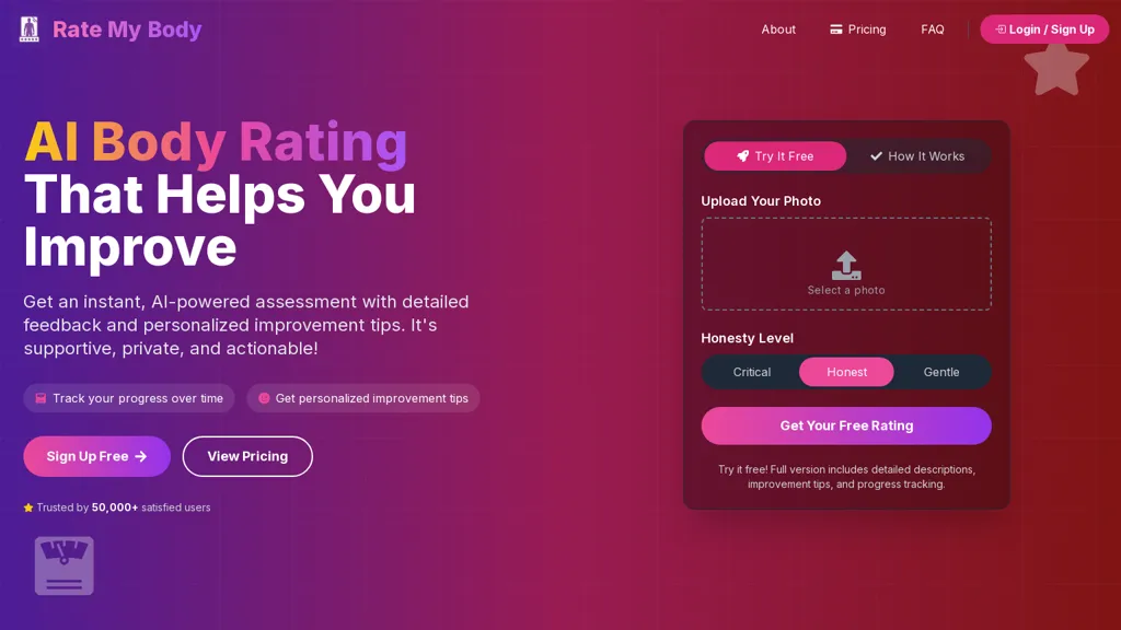 AI Rate My Body website