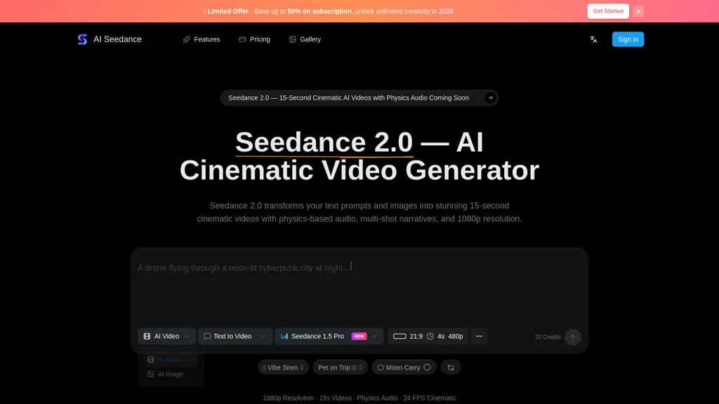 ai-seedance.org AI tool screenshot