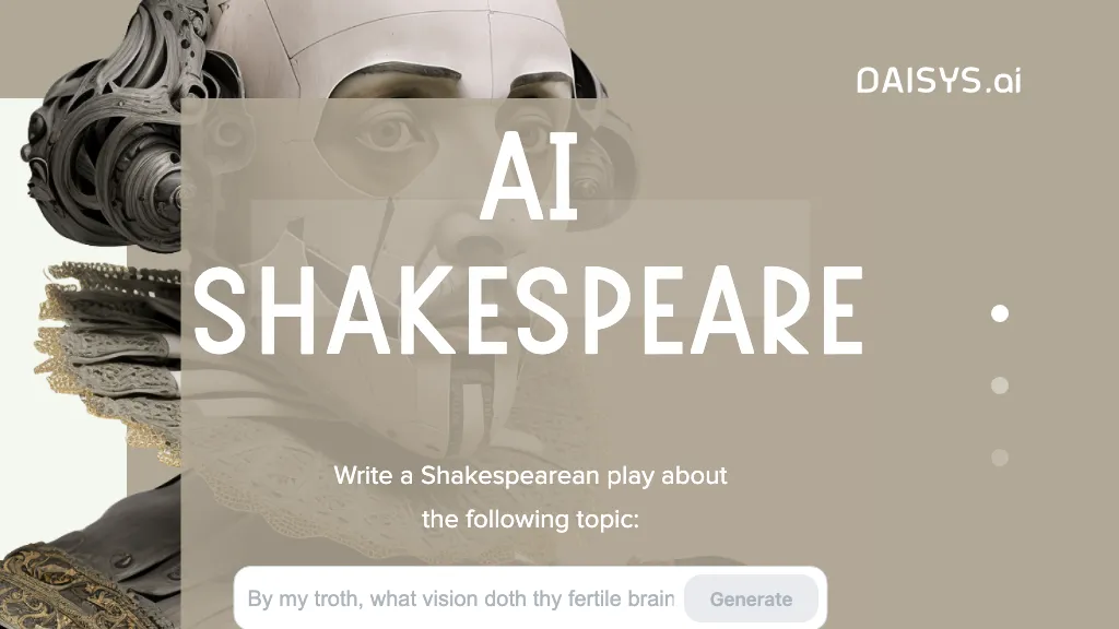 AI Shakespeare website