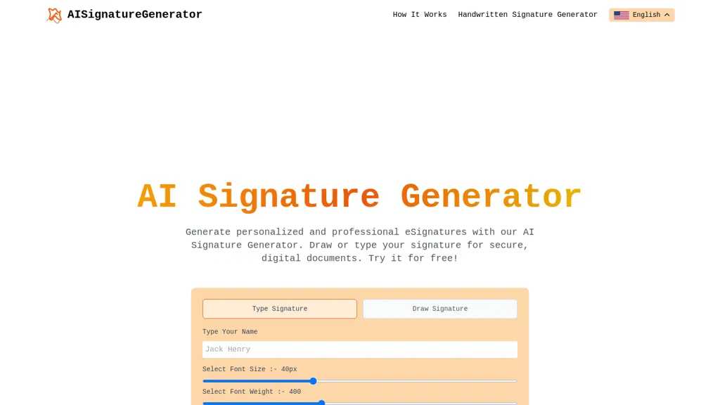 AI Signature Generator website