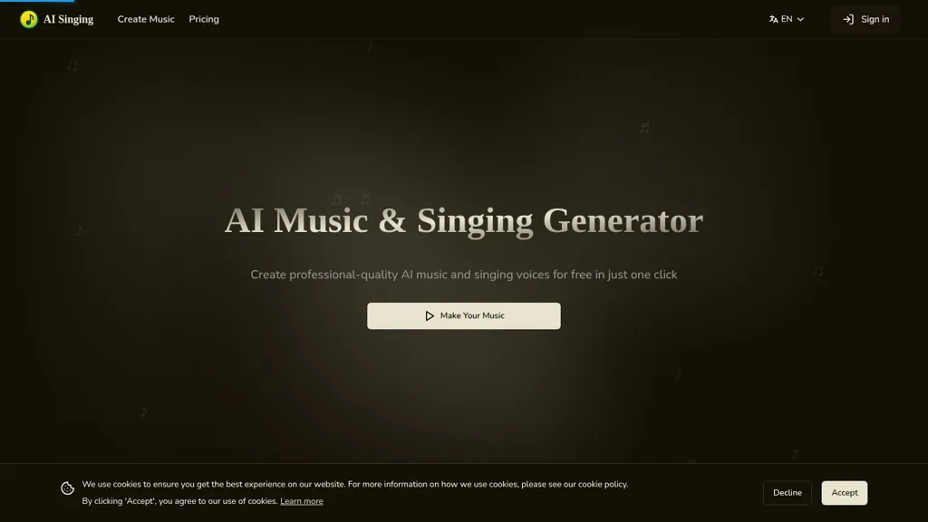 AI Singing AI tool screenshot