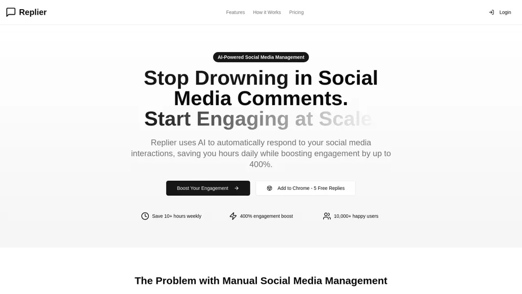 AI Social Replier website