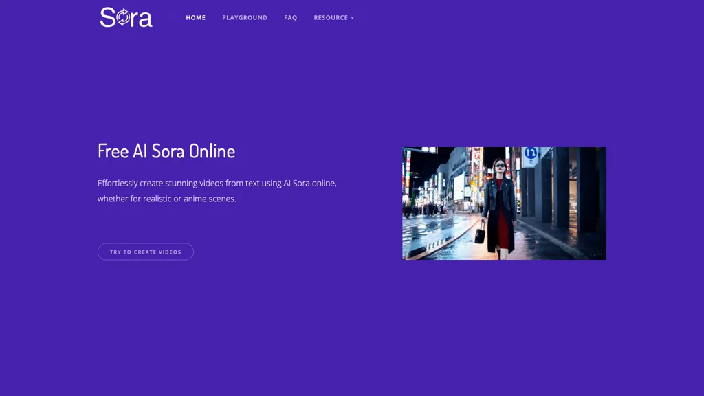 AI Sora Online website