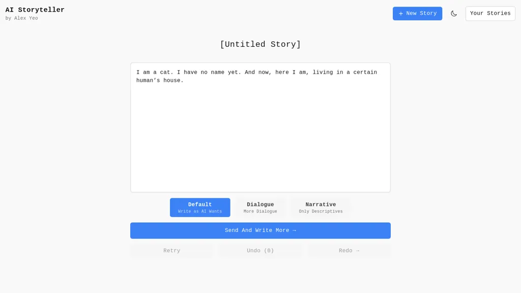 AI Storyteller website