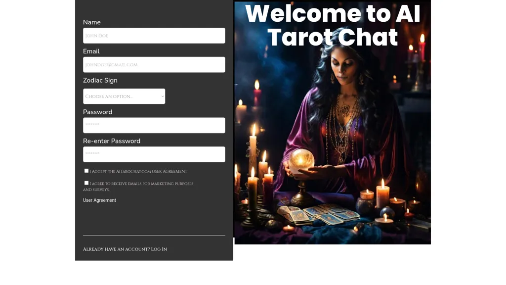 AI Tarot Chat website