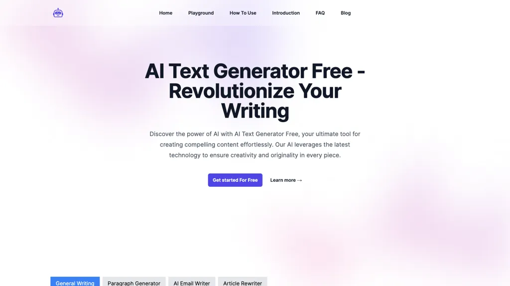 AI Text Generator website