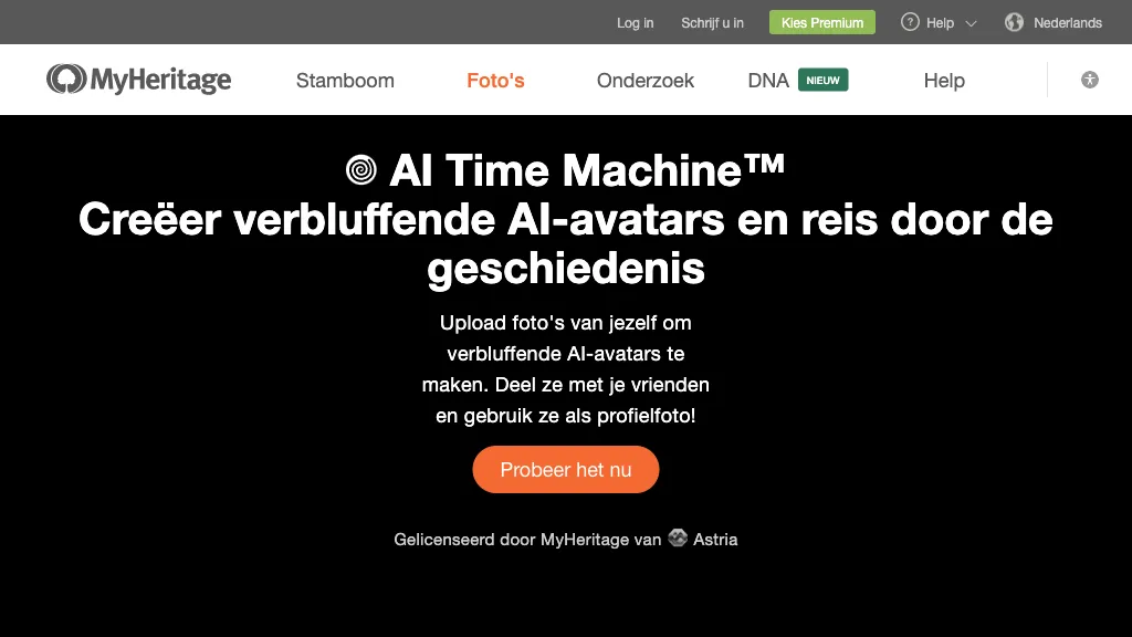 AI Time Machine website