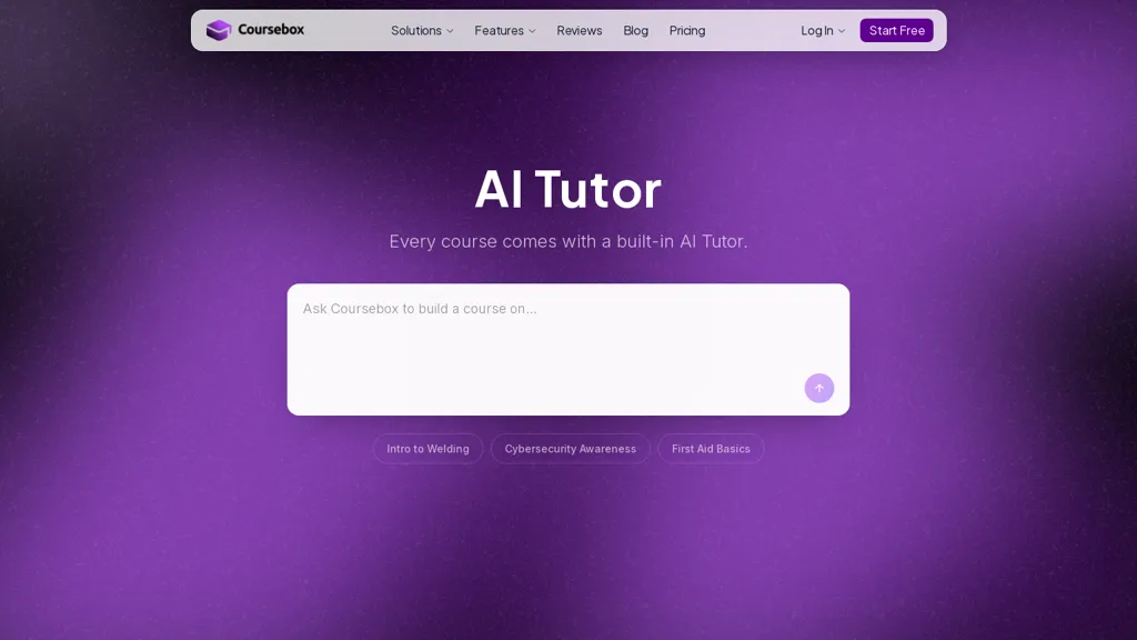AI Tutor by Coursebox AI tool screenshot
