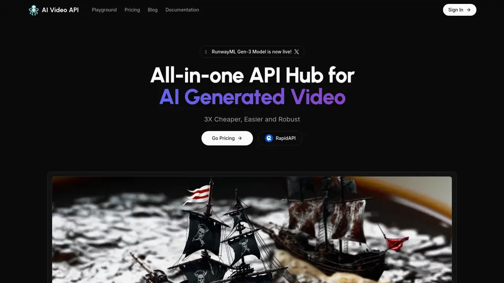 AI Video API website