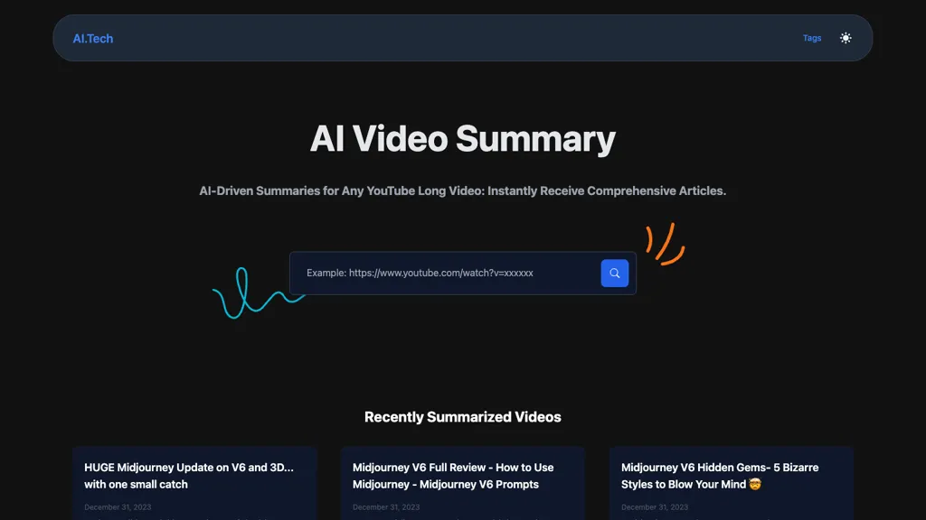 AI Video Summary - Youtube website