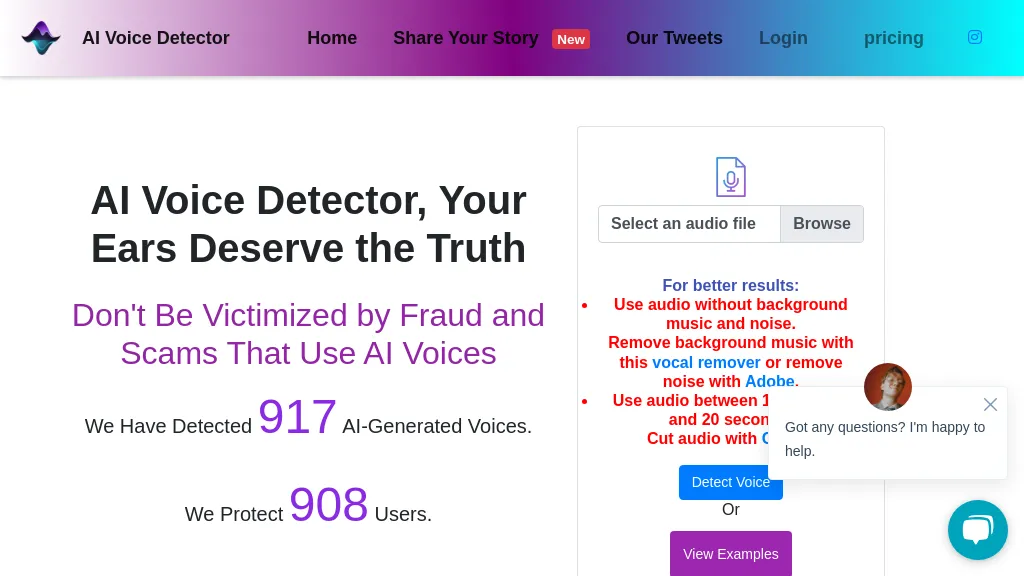 AI Voice Detector website
