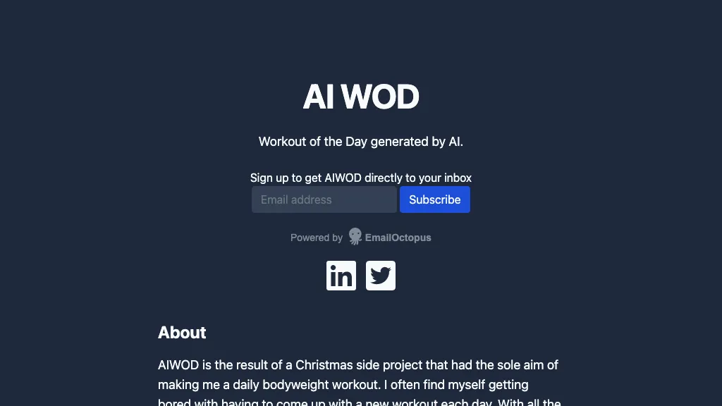 AI WOD website