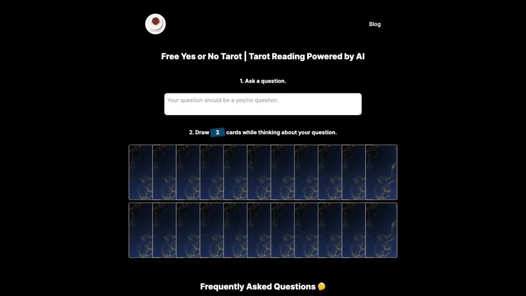 AI yes-or-no tarot website