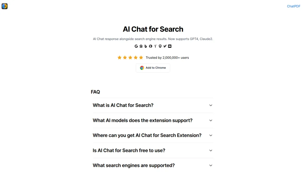AI Chat for Search AI tool screenshot