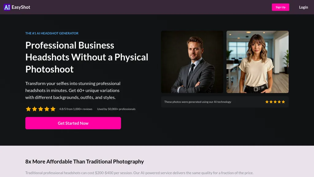 AIEasyShot website