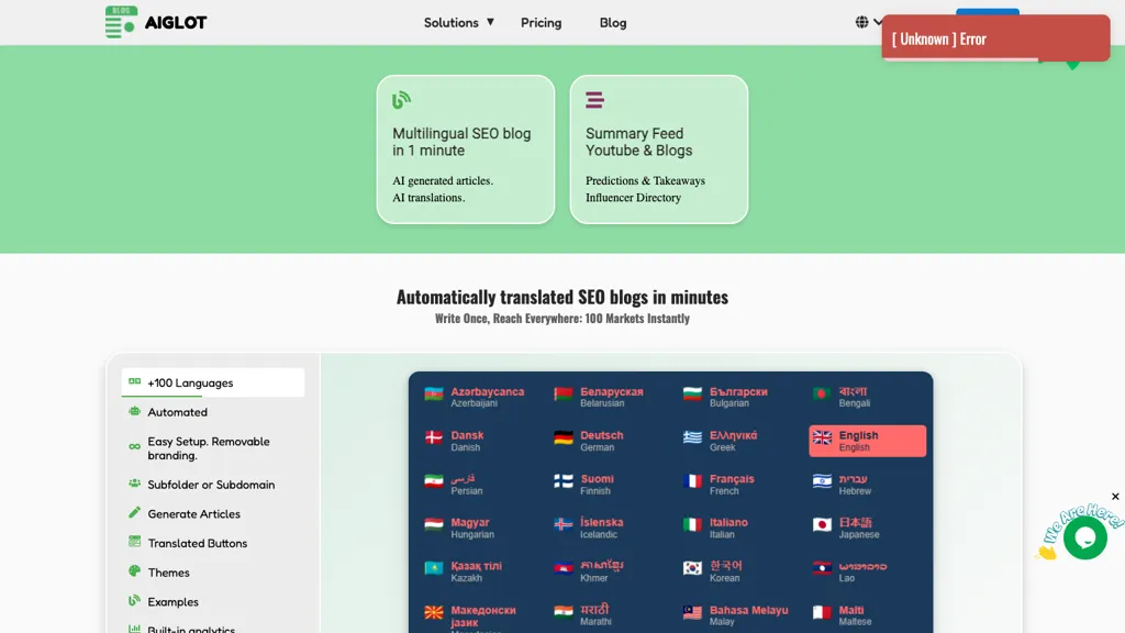 Aiglot AI tool screenshot