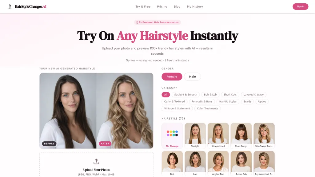 HairStyleChanger.AI AI tool screenshot