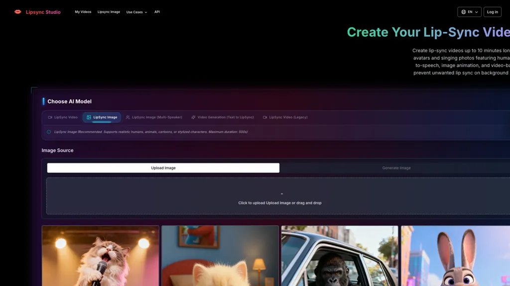 AILipSync.studio AI tool screenshot
