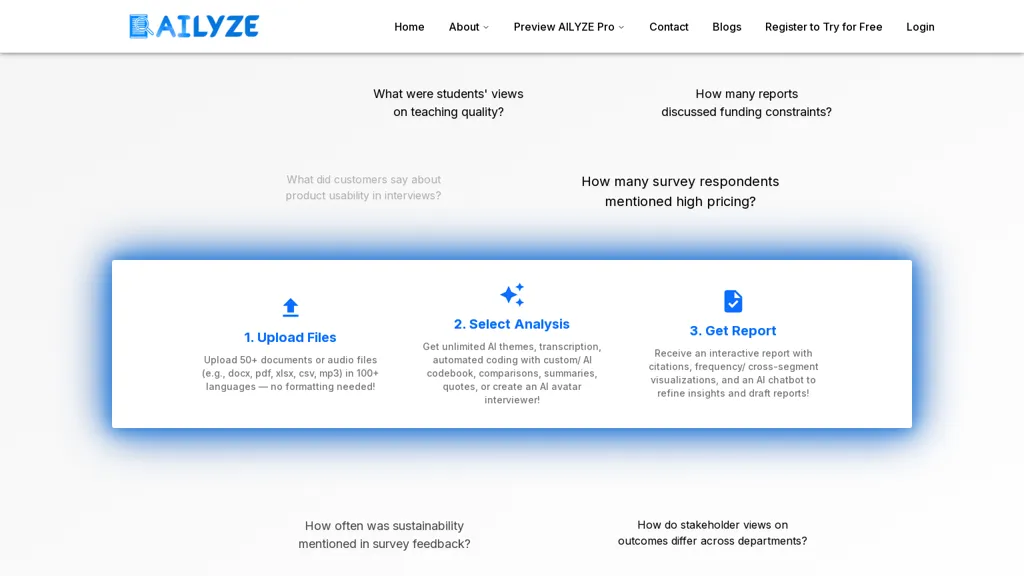 AILYZE AI tool screenshot