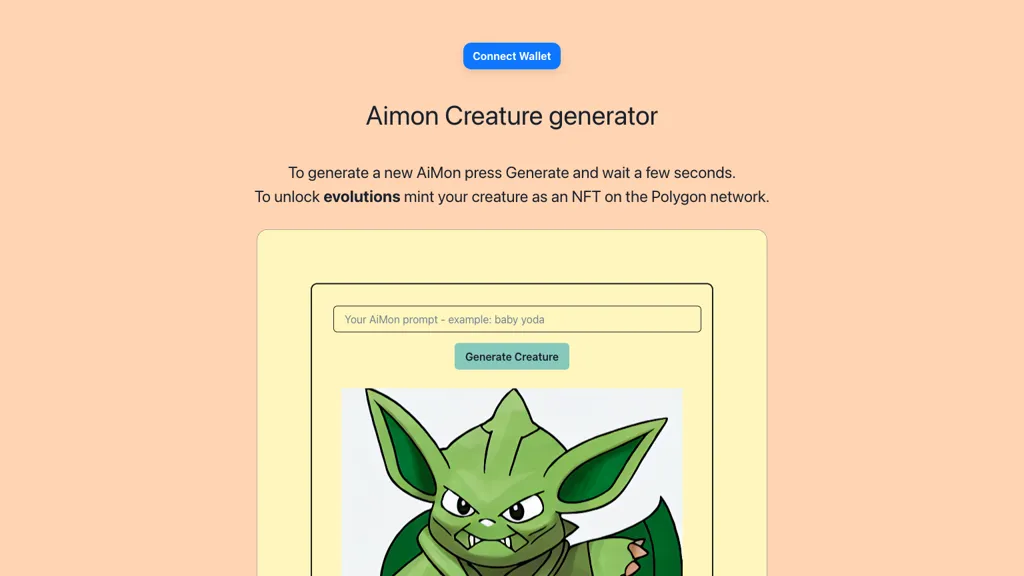 Aimons.xyz ai-generated creatures website