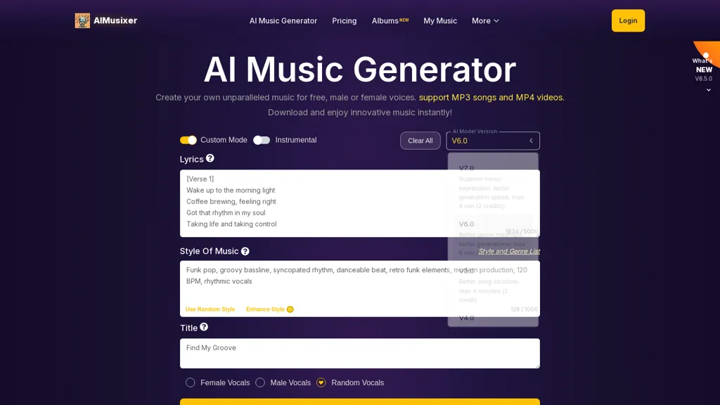 AIMusixer AI tool screenshot
