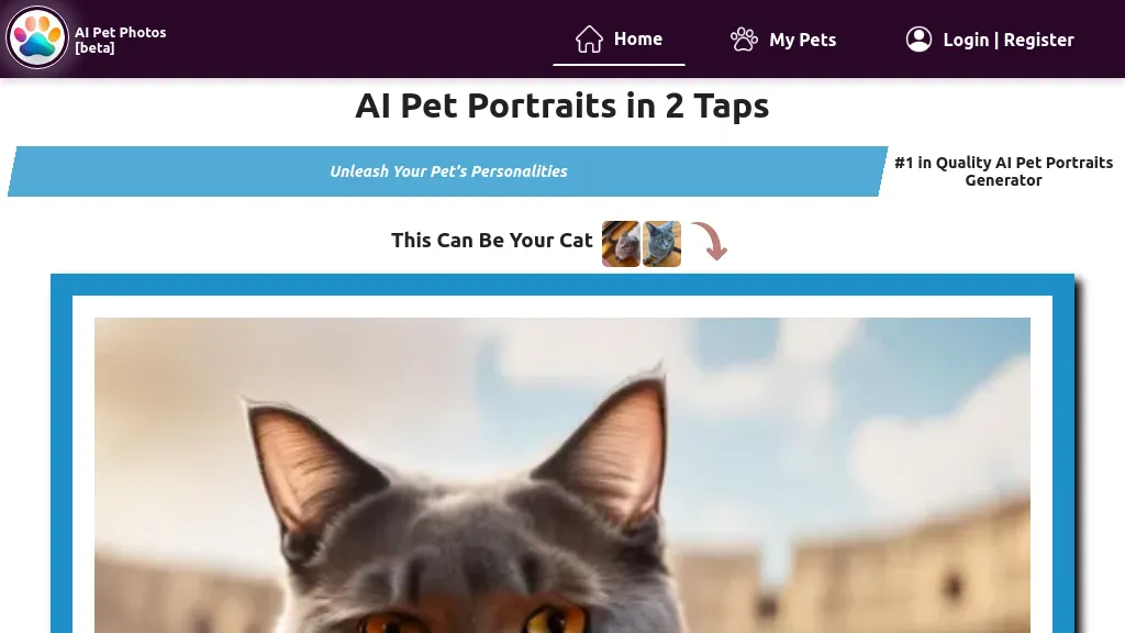 AI Pet Photos website