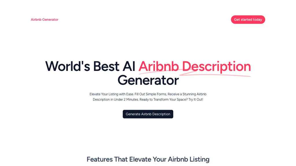 Airbnb Generator website
