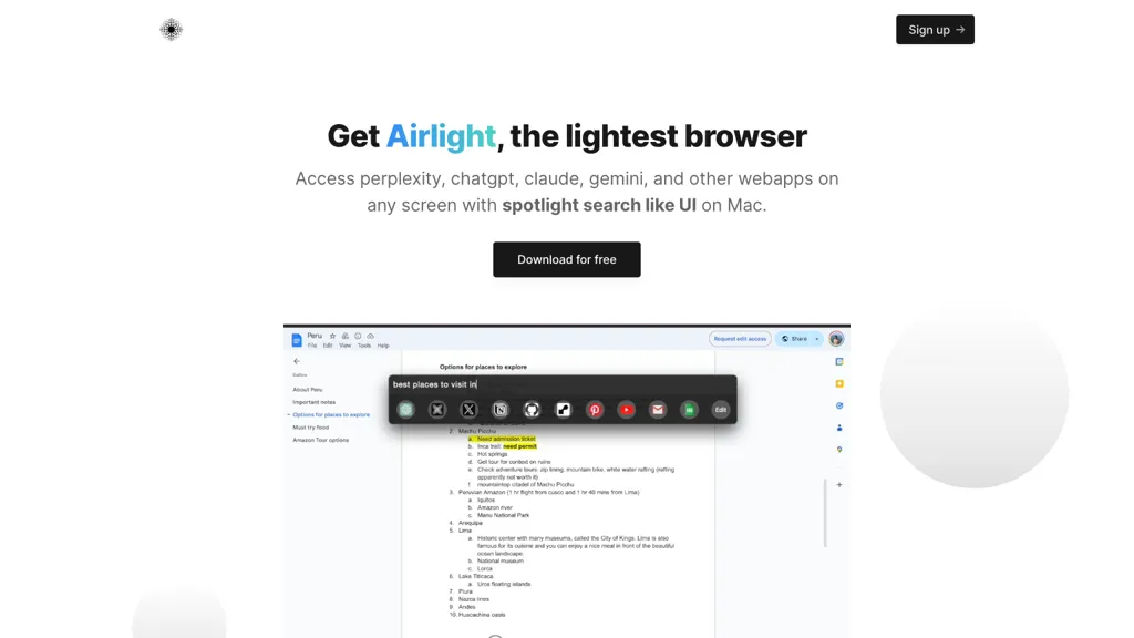 Airlight website