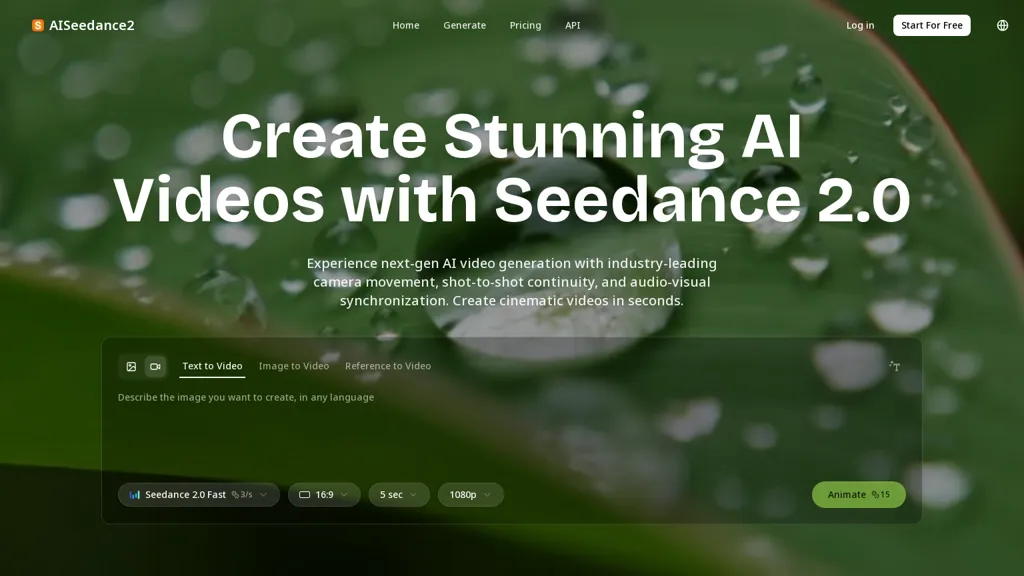 aiseedance2.net AI tool screenshot