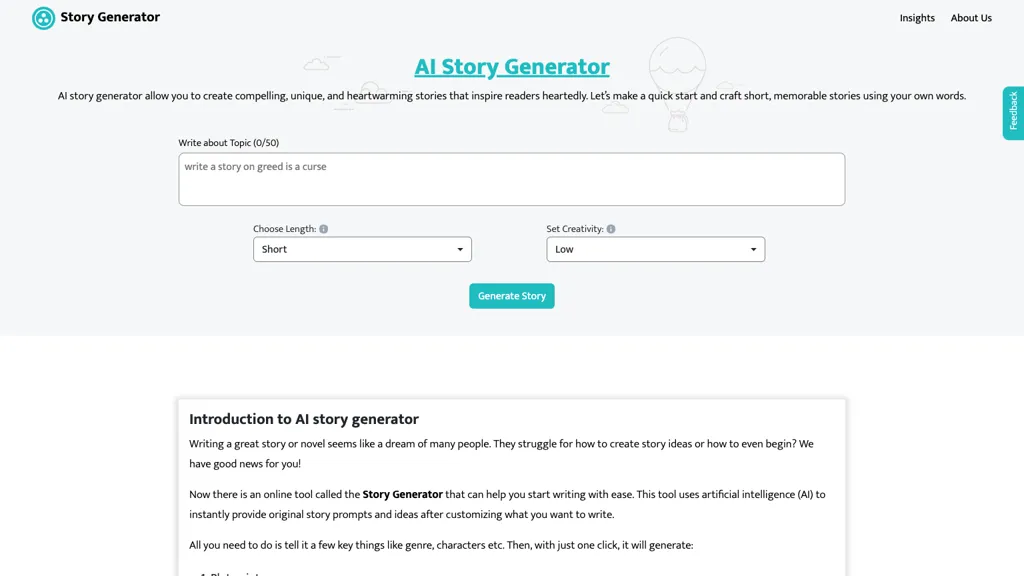 AIStoryGenerator.com website