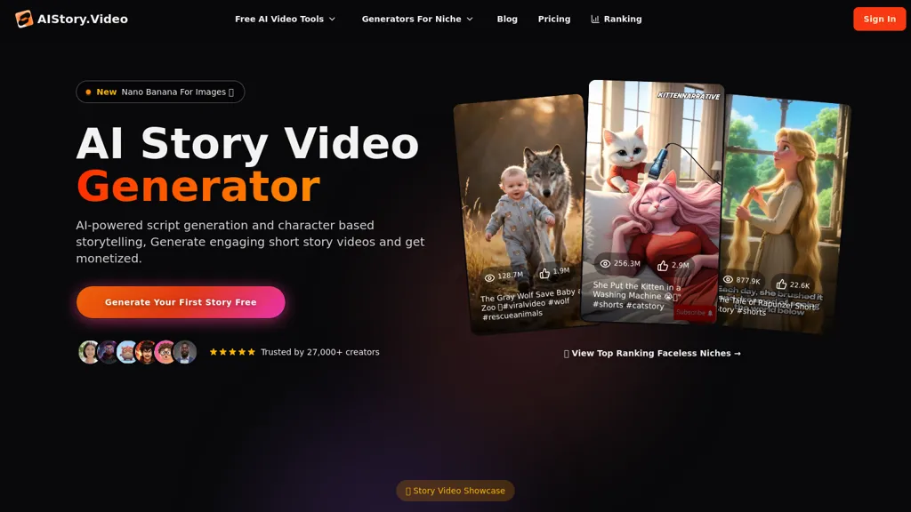 AIStoryVideo AI tool screenshot