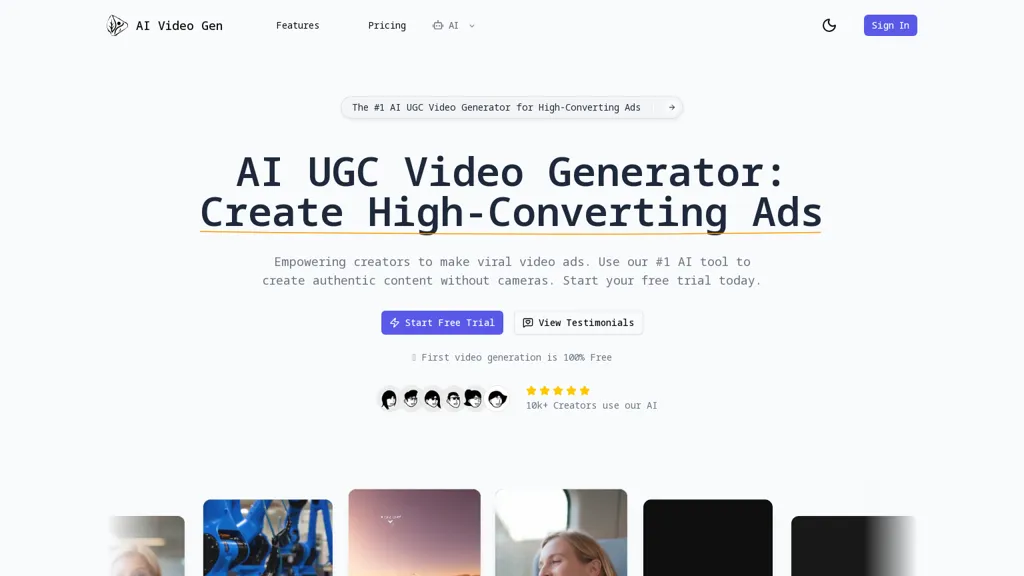 AI USG Video Gen AI tool screenshot