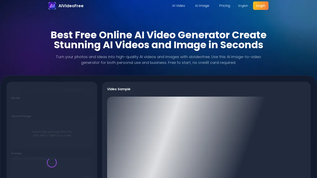 AIVideoFree AI tool screenshot