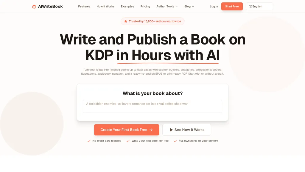 AIWriteBook AI tool screenshot