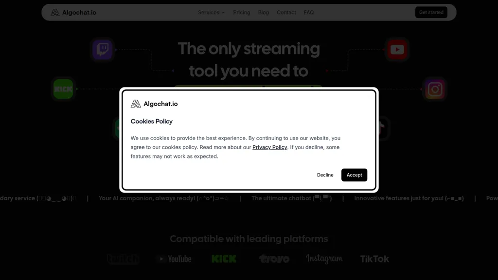 Algochat AI tool screenshot
