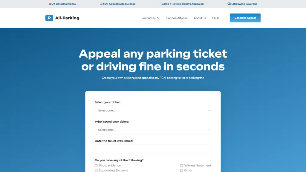 All Parking website
